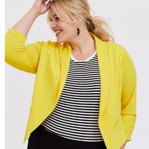 TORRID: Yellow Studio Crepe Classic Blazer